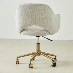 Adrianna Dove Grey Woven Fabric Desk Chair