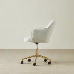 Adrianna Dove Grey Woven Fabric Desk Chair