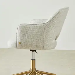 Adrianna Dove Grey Woven Fabric Desk Chair