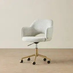 Adrianna Dove Grey Woven Fabric Desk Chair