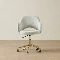 Adrianna Dove Grey Woven Fabric Desk Chair