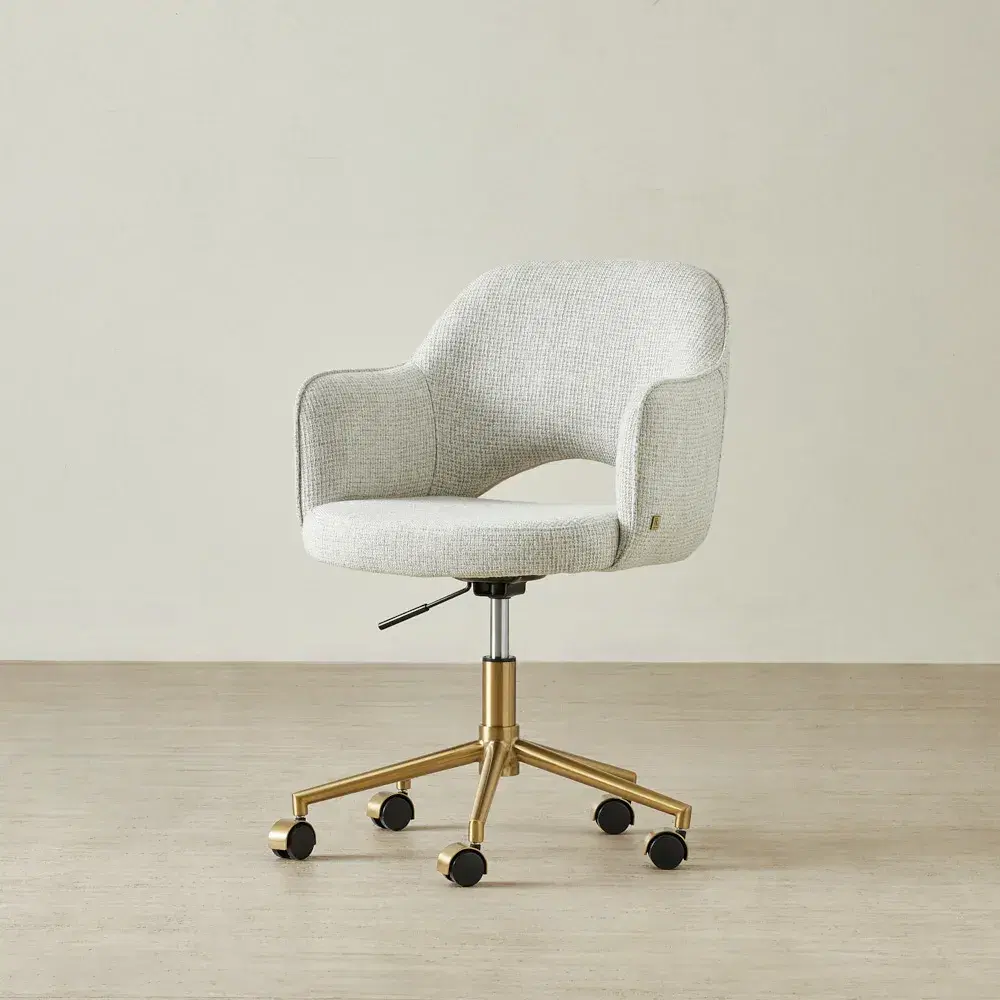 Adrianna Dove Grey Woven Fabric Desk Chair