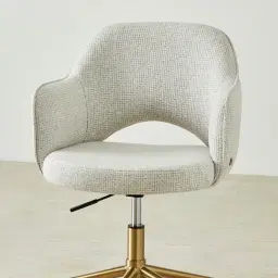Adrianna Dove Grey Woven Fabric Desk Chair
