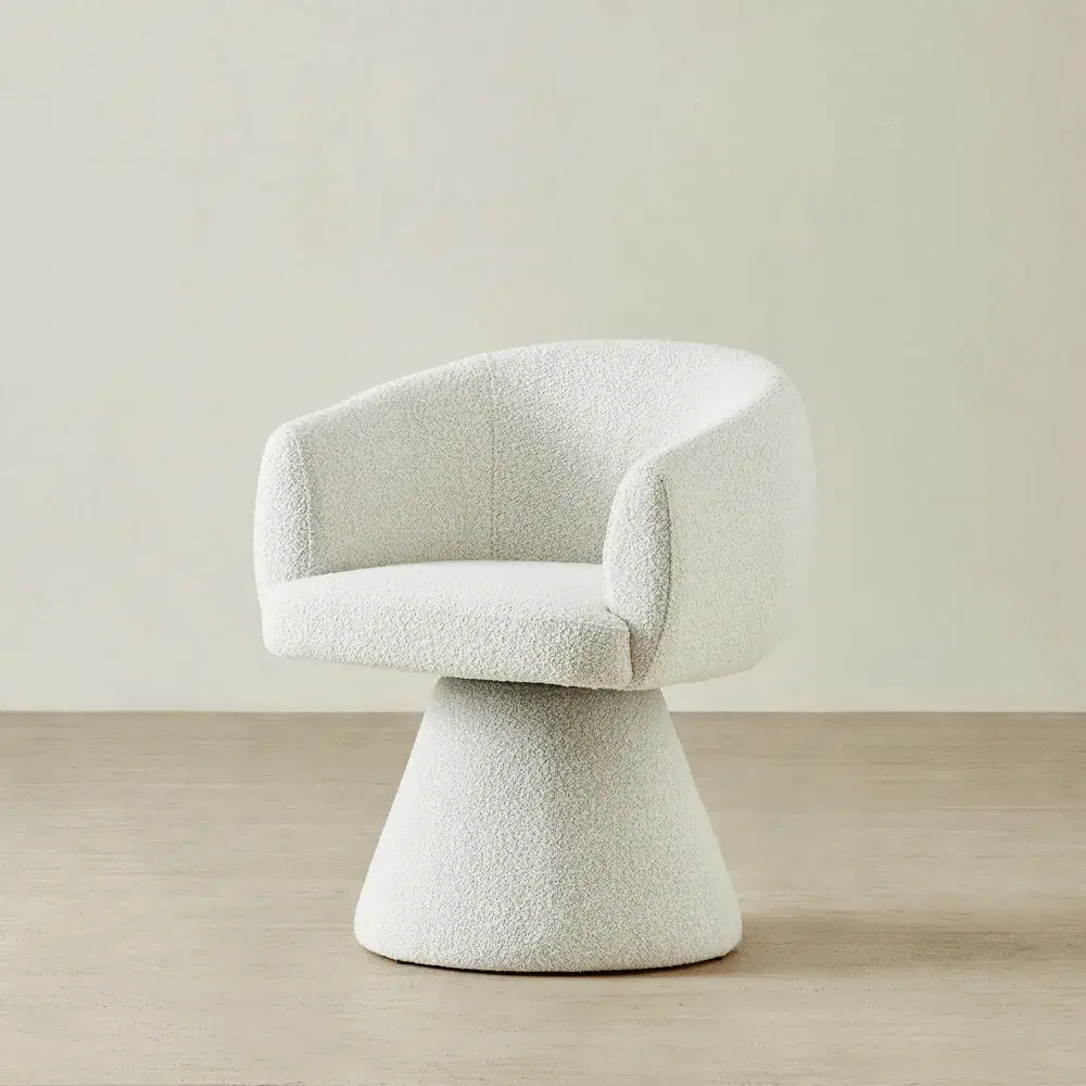 Leona Stone White Swivel Dining Chair