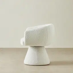 Leona Stone White Swivel Dining Chair