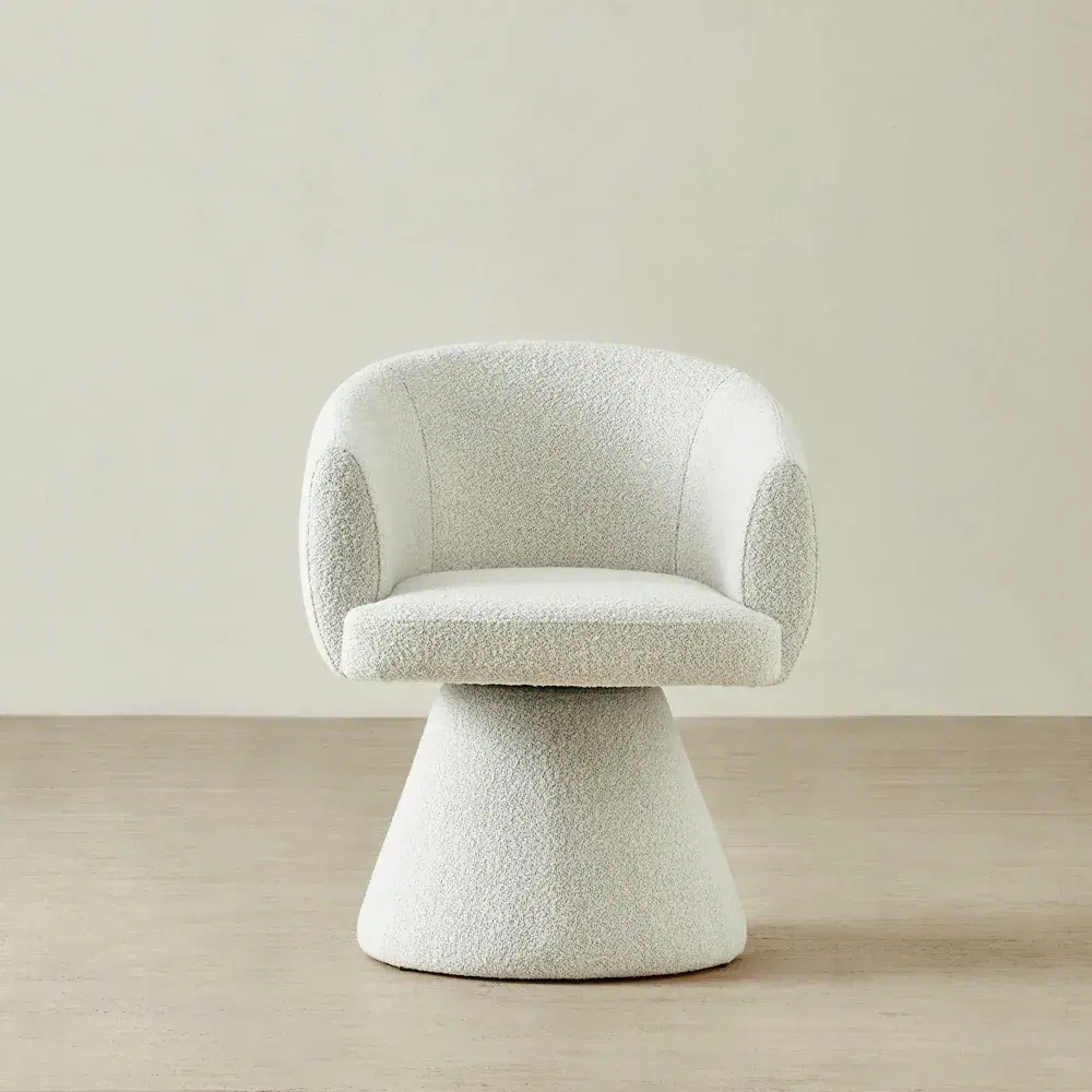 Leona Stone White Swivel Dining Chair