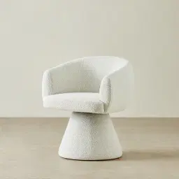 Leona Stone White Swivel Dining Chair