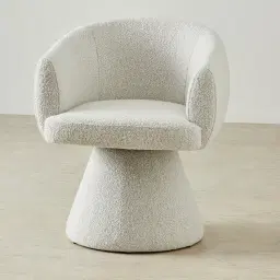 Leona Stone White Swivel Dining Chair