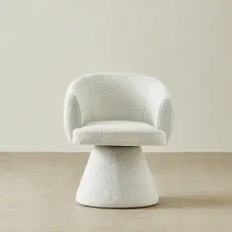 Leona Stone White Swivel Dining Chair