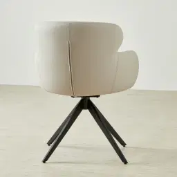 Melville Glacier Grey Vegan Leather Swivel Dining Chair