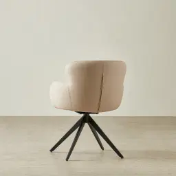 Melville Sand Beige Vegan Leather Swivel Dining Chair