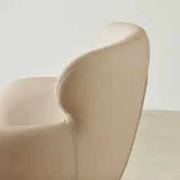 Melville Sand Beige Vegan Leather Swivel Dining Chair