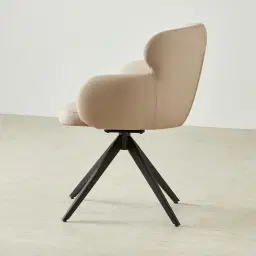 Melville Sand Beige Vegan Leather Swivel Dining Chair