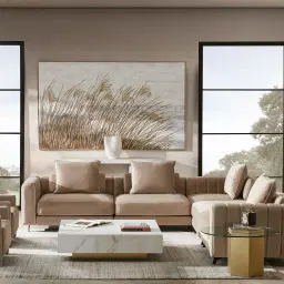 Jordan Beige Velvet Corner Sofa - 1.5 Seater Left Arm