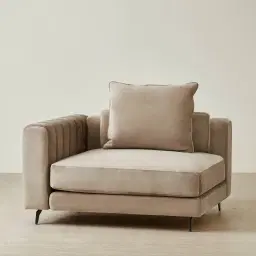 Jordan Beige Velvet Corner Sofa - 1.5 Seater Left Arm