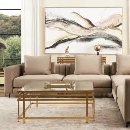 Jordan Beige Velvet Corner Sofa - 1.5 Seater Left Arm