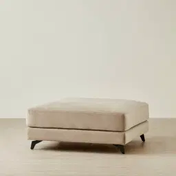 Jordan Beige Velvet Corner Sofa - Ottoman