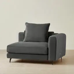 Jordan Charcoal Velvet Corner Sofa - 1.5 Seater Right Arm