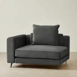 Jordan Charcoal Velvet Corner Sofa - 1.5 Seater Left Arm