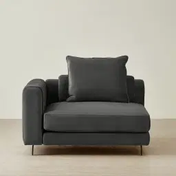 Jordan Charcoal Velvet Corner Sofa - 1.5 Seater Left Arm