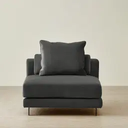 Jordan Charcoal Velvet Corner Sofa - 1 Seater Armless