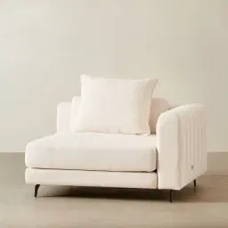 Jordan Chantilly White Fabric Corner Sofa - 1.5 Seater Right Arm