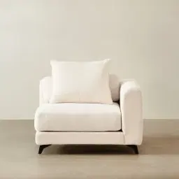 Jordan Chantilly White Fabric Corner Sofa - 1 Seater Corner