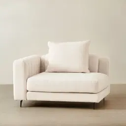 Jordan Chantilly White Fabric Corner Sofa - 1 Seater Corner
