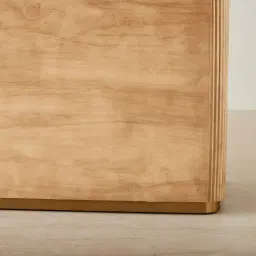 San Pierre Light Brown Ash Veneer Dresser with Travertine Finish Sintered Stone Top