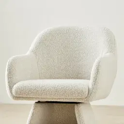 Antonia Stone White Swivel Dining Chair