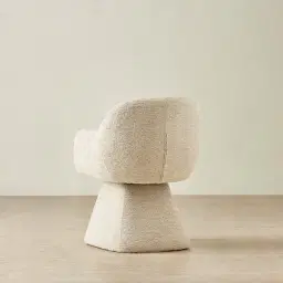 Antonia Dusty Beige Fabric Swivel Dining Chair