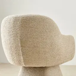 Antonia Dusty Beige Fabric Swivel Dining Chair