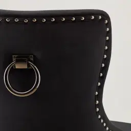 Viktor II Black Velvet Bar Stool