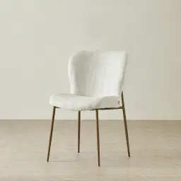 Hailey Fusion Grey Woven Fabric Dining Chair - Brushed Bronze Legs