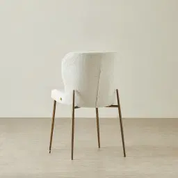 Hailey Fusion Grey Woven Fabric Dining Chair - Brushed Bronze Legs