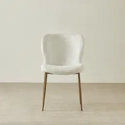 Hailey Fusion Grey Woven Fabric Dining Chair - Brushed Bronze Legs