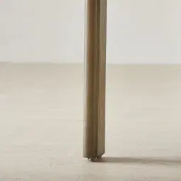 Isadora Isabelline White Fabric Dining Chair - Medium Brown Solid Wooden Legs