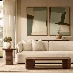 Ophelia Smoky Walnut Veneer Curved Side Table