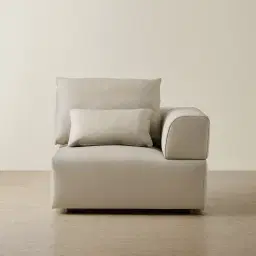 Riviera Milk Coffee Leather Sofa - Right Seat