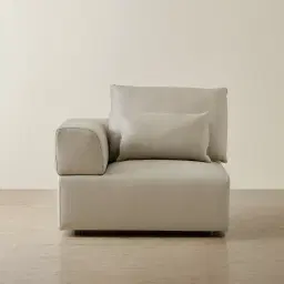 Riviera Milk Coffee Leather Sofa - Left Seat