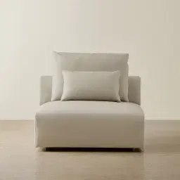 Riviera Milk Coffee Leather Sofa - Armless Seat