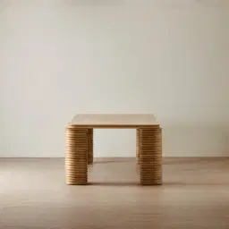 Ophelia Light Brown Ash Veneer Curved Dining Table