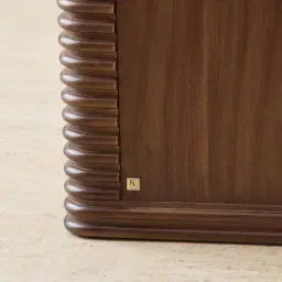 Ophelia Smoky Walnut Veneer Curved Bedside Table