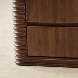 Ophelia Smoky Walnut Veneer Curved Bedside Table