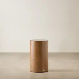 Trento Round Amber Brown Ash Veneer Short Plinth