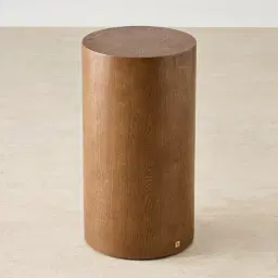 Trento Round Amber Brown Ash Veneer Medium Plinth