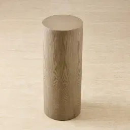 Trento Round Medium Brown Ash Veneer High Plinth