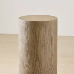 Trento Round Medium Brown Ash Veneer High Plinth