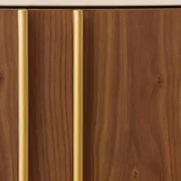 Sir Lionell Gliding White Sintered Stone Dresser - Walnut Brown Wooden Leg