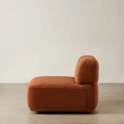 Capri Copper Brown Velveteen Modular 1 Seater Armless